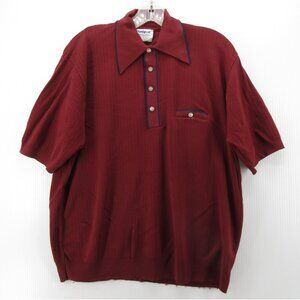 VINTAGE Manhattan Polo Shirt XL 70s Ban Lon Mod Rockabilly Leisure Knit*
